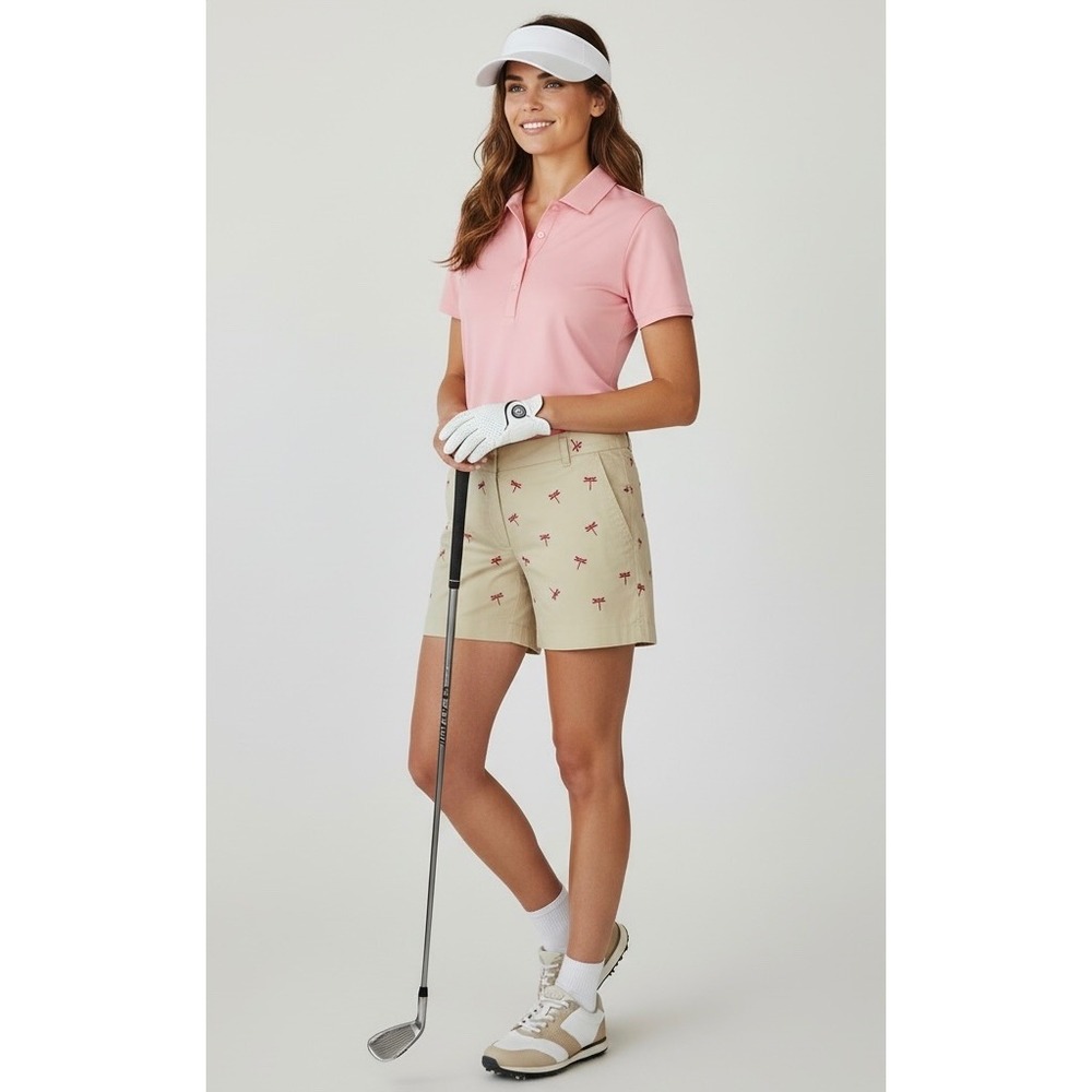 Brooks Brothers 346 Women's Size 12 Khaki‎ Dragonfly Embroidered Shorts